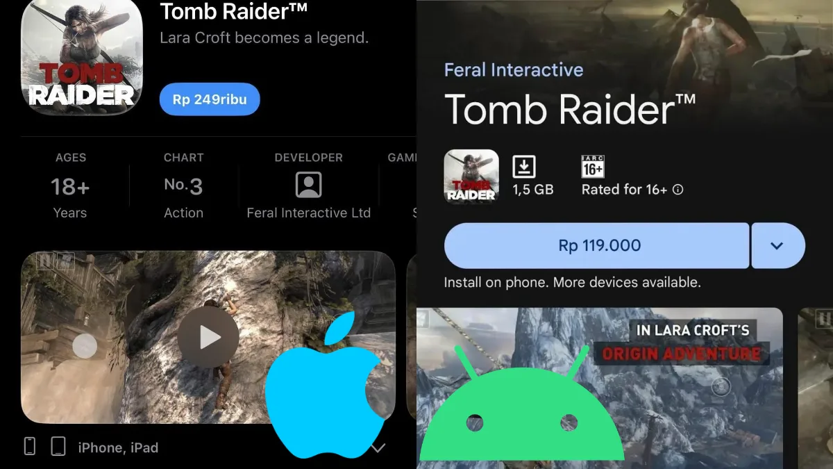 Tomb Raider HP android vs ios harga